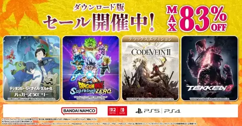 Bandai Namco Entertainment Inc.“数字版特卖”现已开始!以优惠价格享受“新高达破坏者”等!